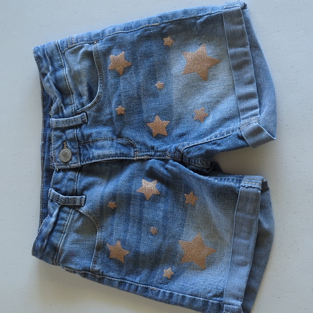 Girls Sparkle Star Shorts. Size 10. Fourth of July